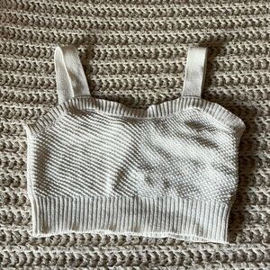 White Roxy Knit Crop Top